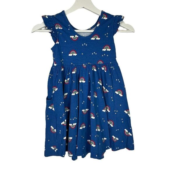 Hanna Andersson Girls Ruffle Sleeve Skater Dress size 5 - Picture 3 of 8